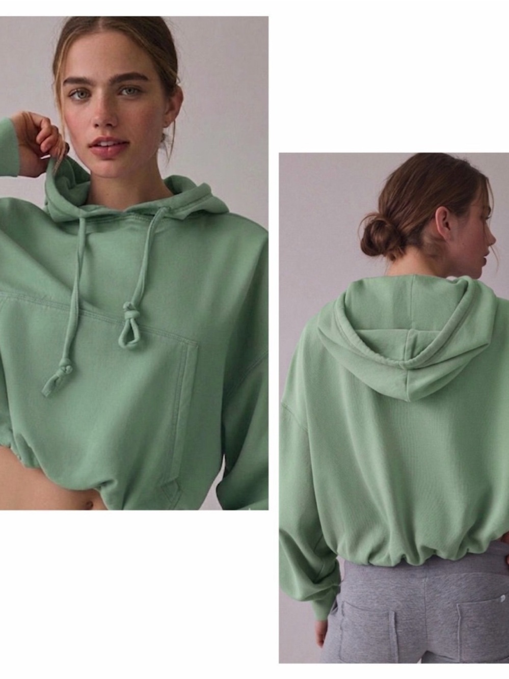 Urban Outfitters Sage Green Cropped Hoodie Size Mall